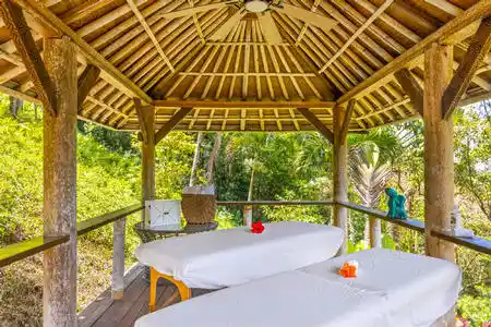 Authentic Massage Bali Hut at poolside 