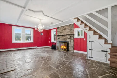 Farm House Room circa. 1859 stone threshing floor. 