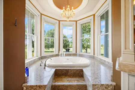 Primary Bath soaking tub in cupula